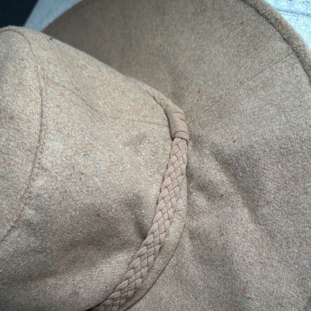 Tan Wide-Brim Suede Hat 91% polyester - Picture 2 of 5